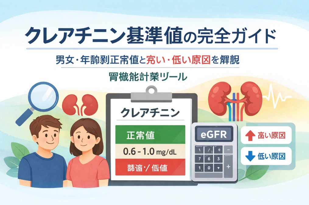 クレアチニン基準値の完全ガイド：男女・年齢別正常値と高い・低い原因